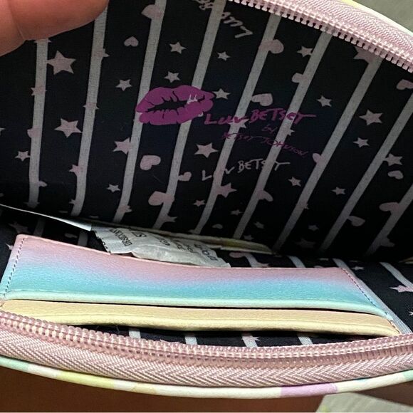 Luv Betsey Johnson Polka Dot Kitty Kitsch Clutch Wristlet Colorful - Picture 9 of 9